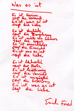 Faksimile - Erich Fried: Was es ist