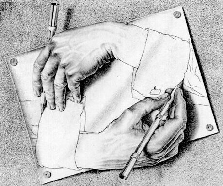 M. C. Escher: Zeichnende Hände, 1948
