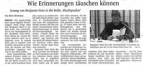 Bericht über die »Leinwand«-Lesung in der Akademie Franz-Hitze-Haus, Münster