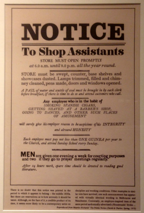 Reproduktion eines historischen Aushangs in einem Coffee Shop in Toronto