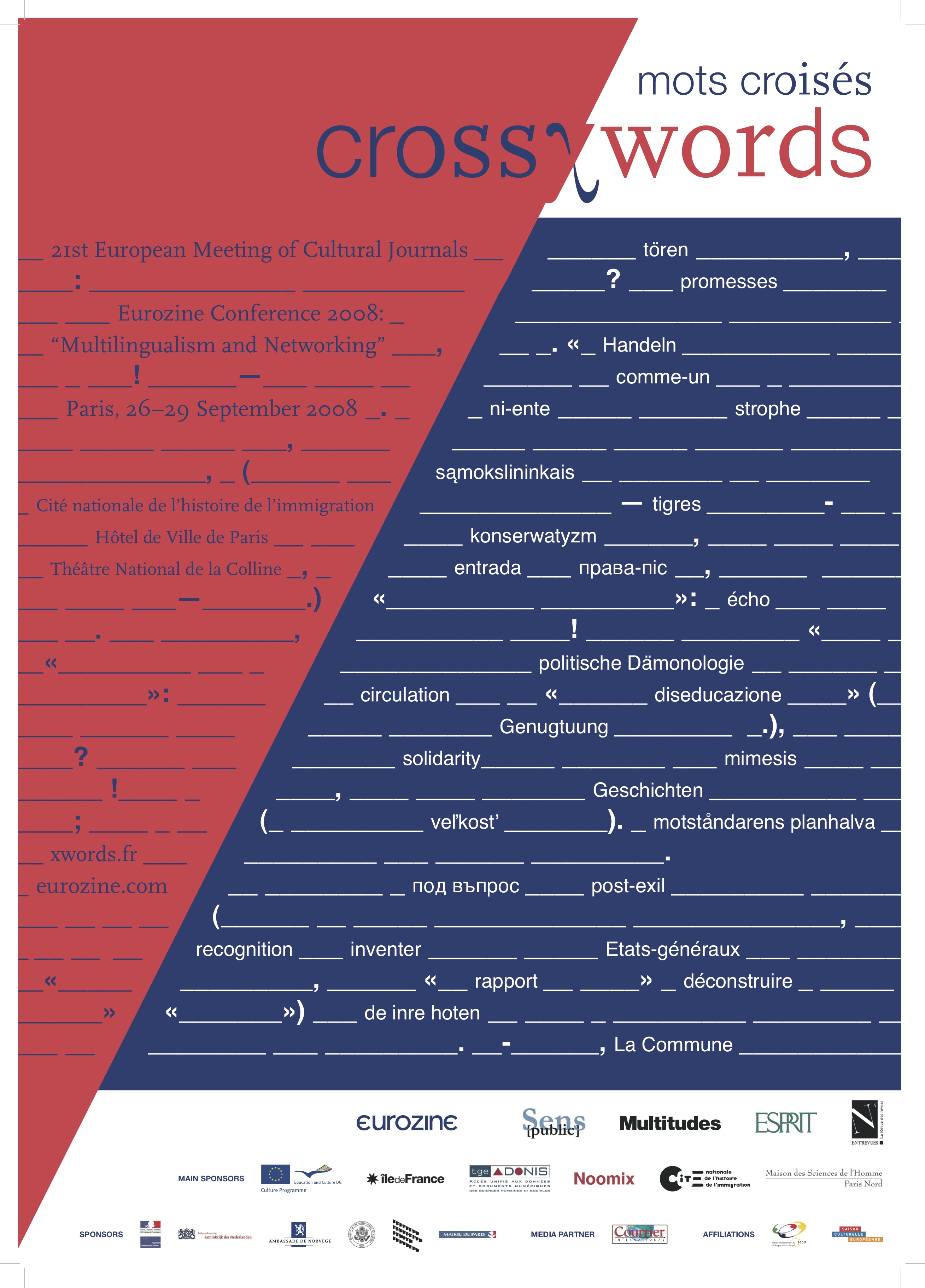 Cover for: 21st European Meeting of Cultural Journals held in Paris