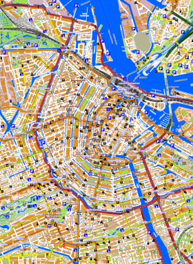 Amsterdam, Mapped Planet, touristische Übersichtskarte