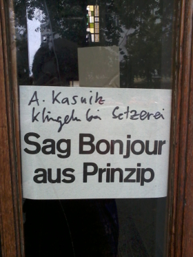 Sag Bonjour aus Prinzip, Adrian Kasnitz, Corvinus Presse