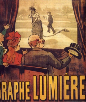 The world's first film poster, for 1895's L'Arroseur arrosé
