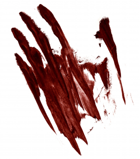 handprint blood smeared
