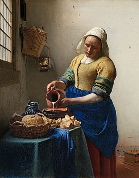 Dienstmagd mit Milchkrug Jan Vermeer, 1658–1660 Öl auf Leinwand, 45,5 cm × 41 cm Rijksmuseum