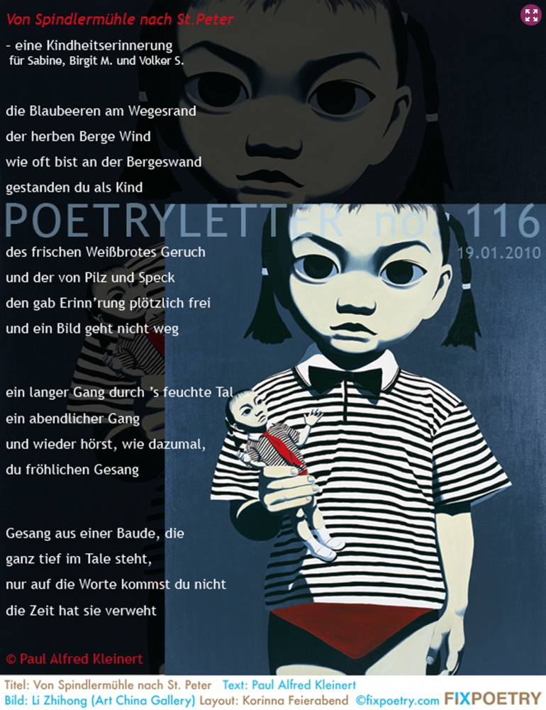 Poetryletter 116, Paul-Alfred Kleinert, Li Zhihong, Korinna Feierabend