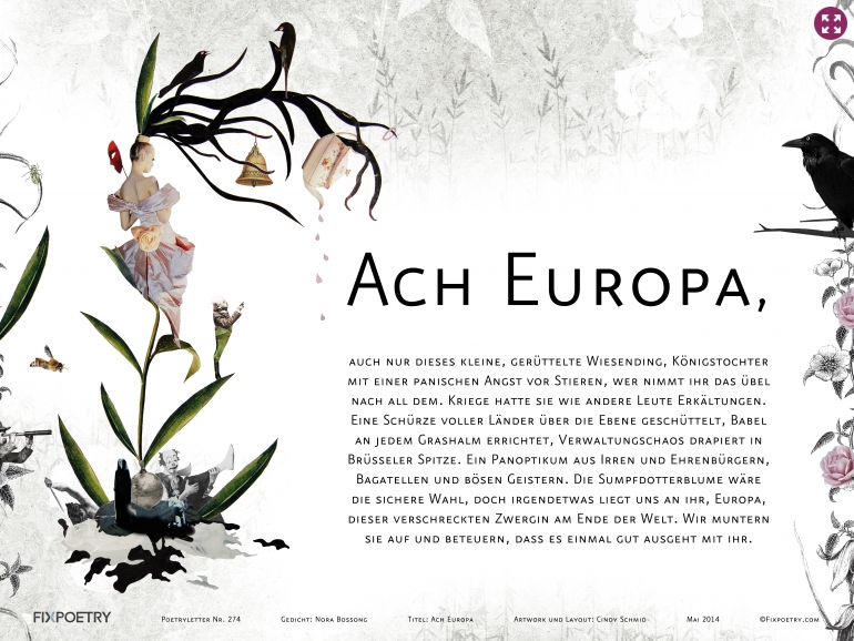 Ach Europa, Nora Bossong,Cindy Schmid,Poetryletter 274