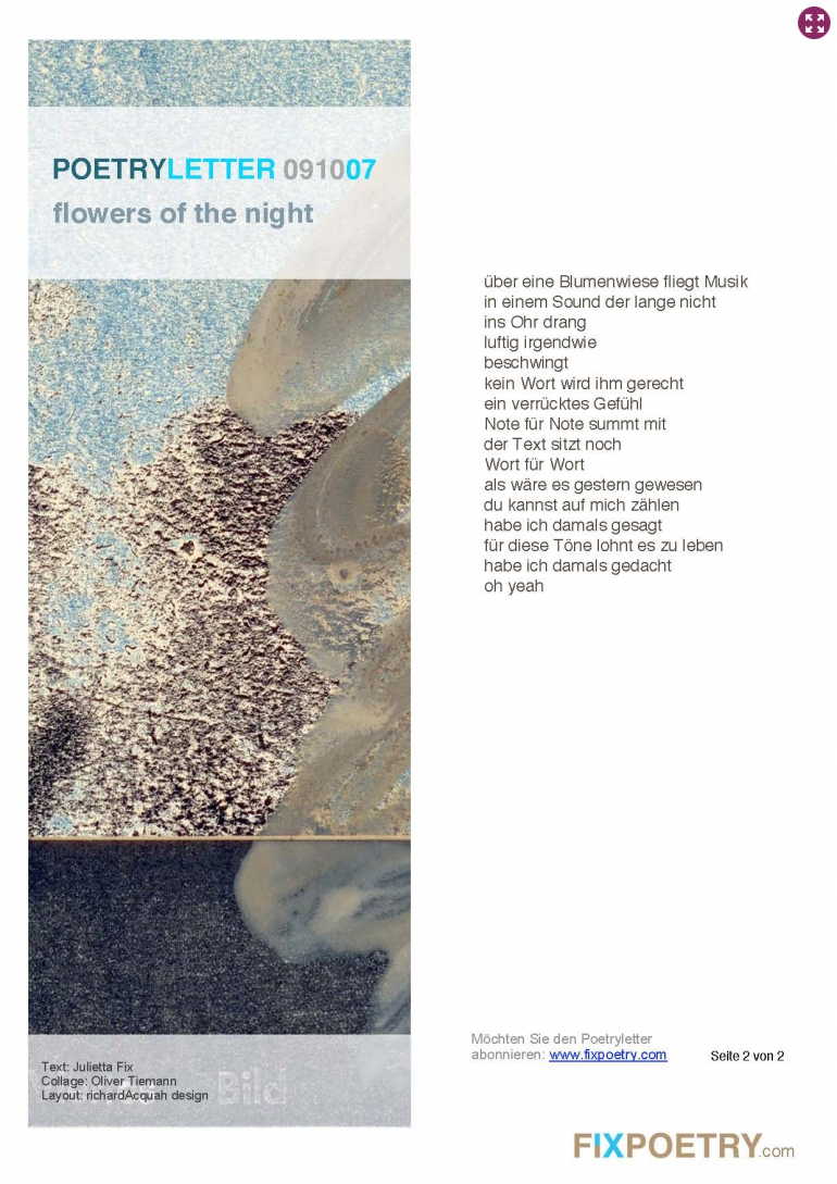 Poetryletter 3, Julietta Fix, Oliver Tiemann