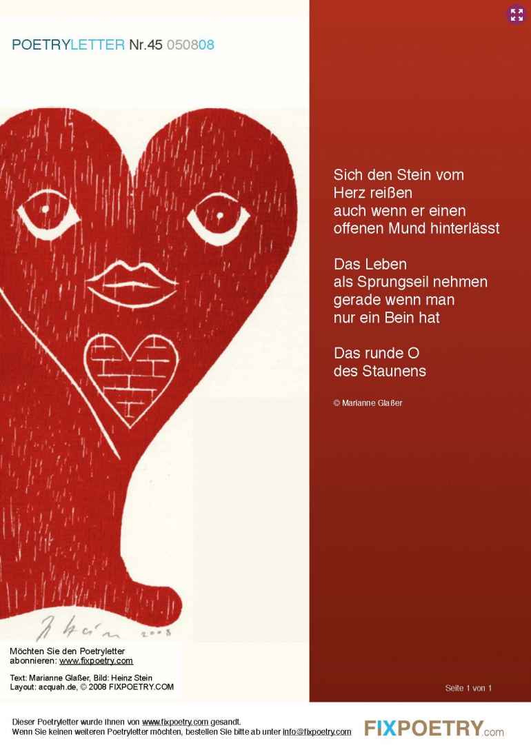 Poetryletter 45, Marianne Glaßer, Heinz Stein