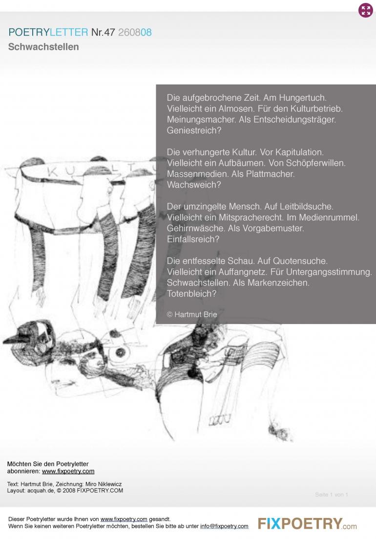 Poetryletter 47, Hartmut Brie, Miro Niklewicz, Richard Acquah