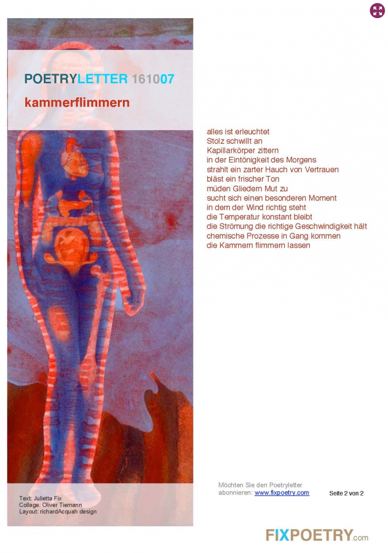 Poetryletter 4, Julietta Fix, Oliver Tiemann