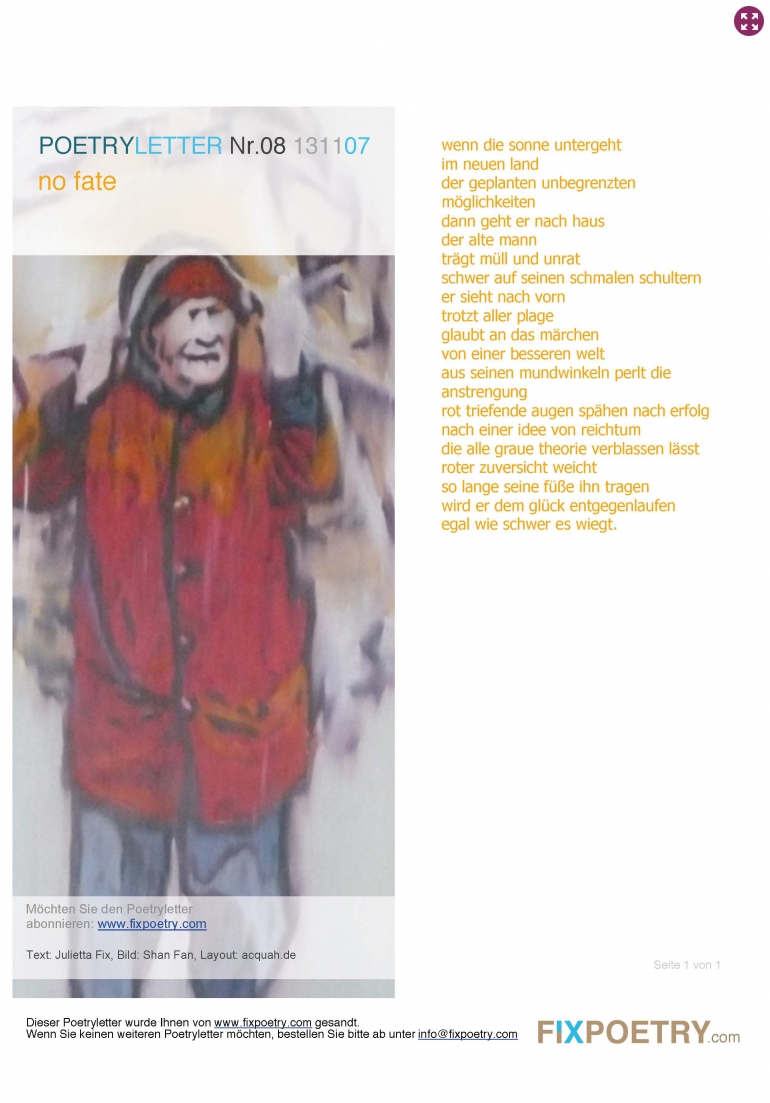 Poetryletter 8, Julietta Fix, Shan Fan, Richard Acquah