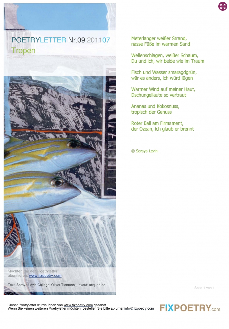Poetryletter 9, Soraya Levin, Oliver Tiemann