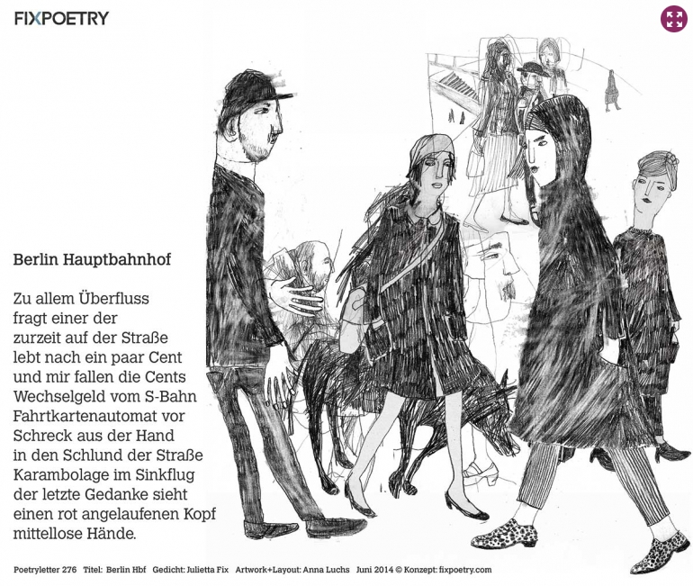 Poetryletter # 276 Berlin Hbf, Julietta Fix, Anna Luchs