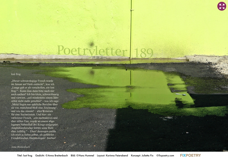 Poetryletter 189, Anna Breitenbach, Hans Hummel, Korinna Feierabend