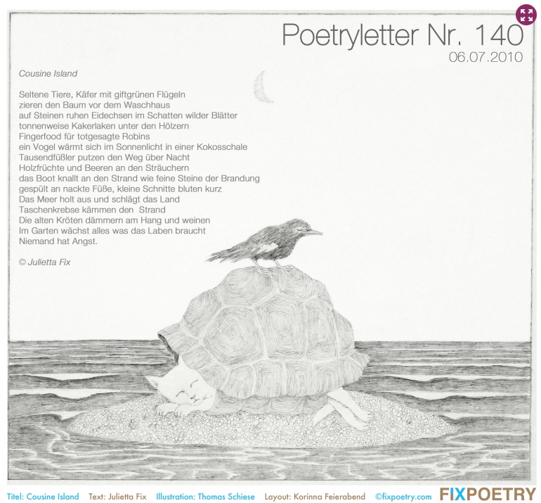 Poetryletter 140, Julietta Fix, Thomas Schiese, Korinna Feierabend