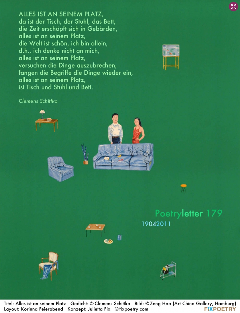 Poetryletter 179, Clemens Schittko, Zeng Hao, Korinna Feierabend