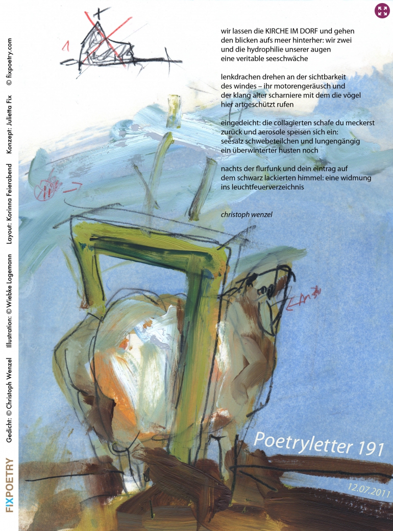 Poetryletter 191, Christoph Wenzel, Wiebke Logemann, Korinna Feierabend