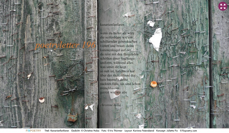 Poetryletter 196, Christine Hoba, Iris Thürmer, Korinna Feierabend