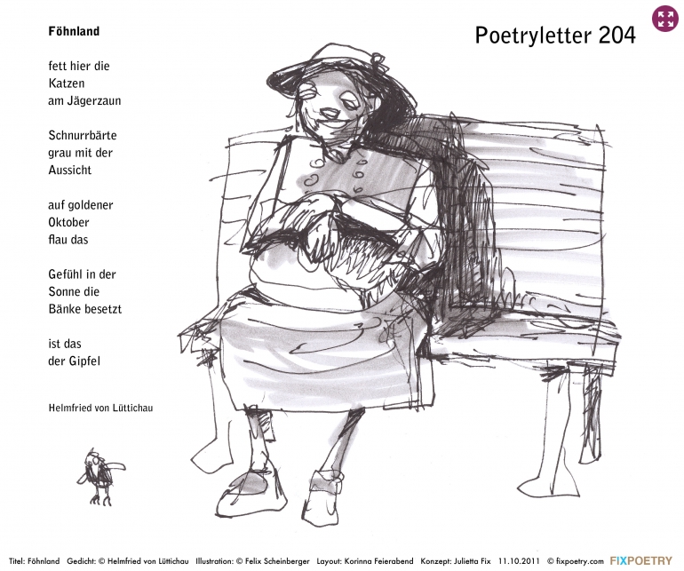 Poetryletter 204, Helmfried von Lüttichau, Felix Scheinberger, Korinna Feierabend