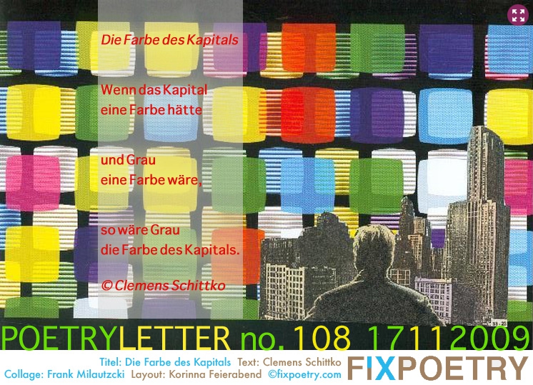 Poetryletter 108, Clemens Schittko, Frank Milautzcki, Korinna Feierabend