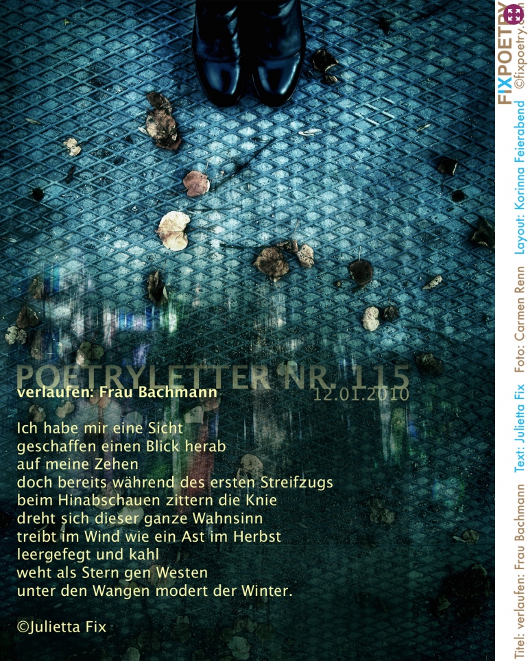 Poetryletter 115, Julietta Fix, Carmen Renn, Korinna Feierabend