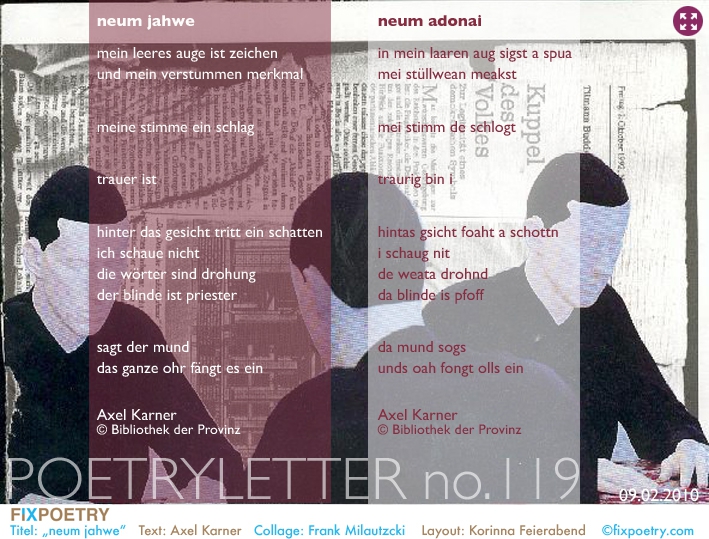 Poetryletter 119, Axel Karner, Frank Milautzcki, Korinna Feierabend
