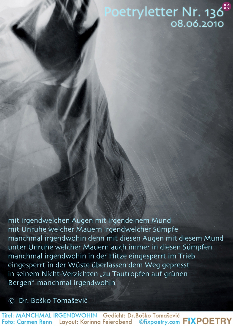 Poetryletter 136, Bosko Tomasevic, Carmen Renn, Korinna Feierabend