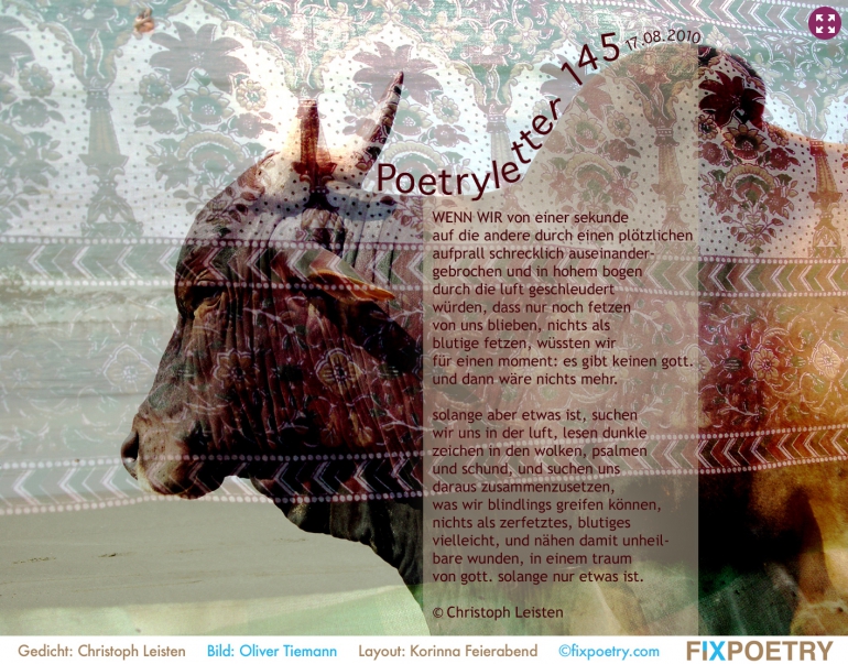 Poetryletter 145, Christoph Leisten, Oliver Tiemann, Korinna Feierabend