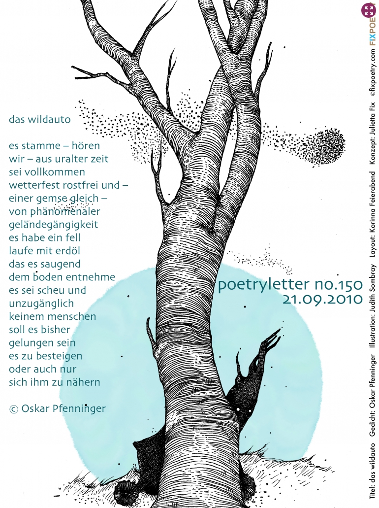 Poetryletter 150, Oskar Pfenninger, Judith Sombray
