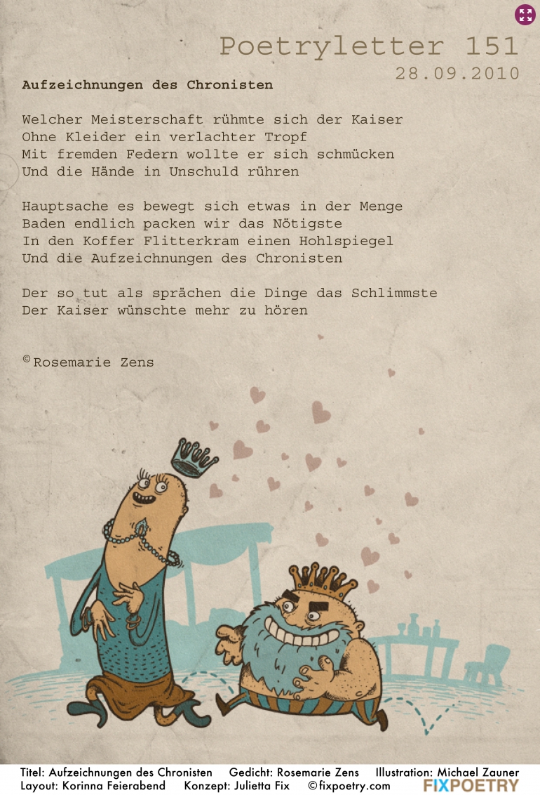Poetryletter 151, Rosemarie Zens, Michael Zauner, Korinna Feierabend