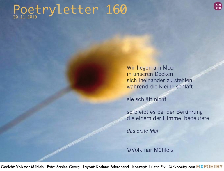 Poetryletter 160, Volkmar Mühleis, Sabine Georg, Korinna Feierabend