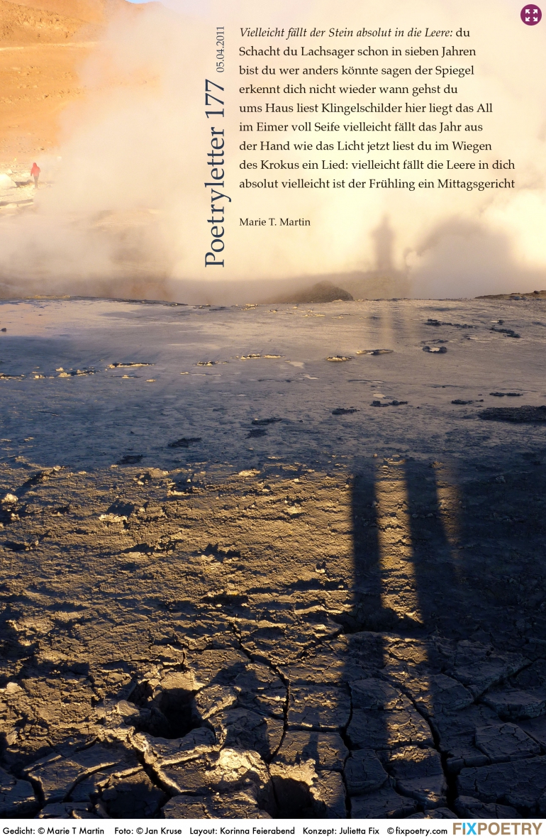 Poetryletter 177, Marie T. Martin, Jan Kruse, Korinna Feierabend
