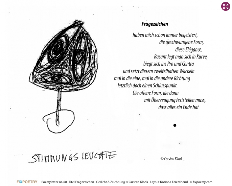 Poetryletter 60, Carsten Klook, Korinna Feierabend