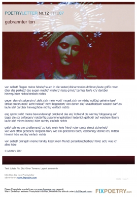 Poetryletter 12, Julietta Fix, Oliver Tiemann
