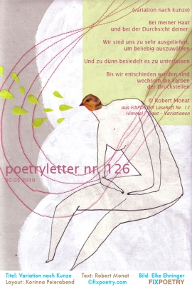 Poetryletter 126, Robert Monat, Elke Ehninger, Korinna Feierabend