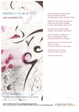 Poetryletter 13, Miroslav Dusanic, Victoria Weihmann
