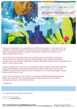 Poetryletter 14, Julietta Fix, Oliver Tiemann