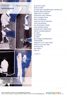 Poetryletter 29, Julietta Fix, Oliver Tiemann