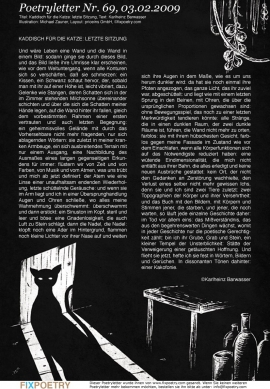 Poetryletter 69, Karlheinz Barwasser, Michael Zauner, Korinna Feierabend