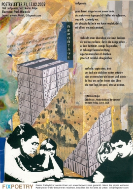 Poetryletter 71, Marius Hulpe, Frank Milautzcki, Korinna Feierabend