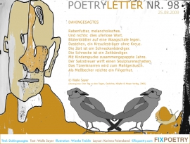 Poetryletter 98, Walle Sayer, Wienke Treblin, Korinna Feierabend