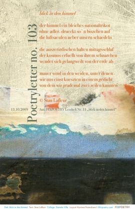 Poetryletter 103, Stan Lafleur, Daniele Villa, Korinna Feierabend