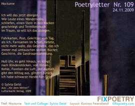 Poetryletter 109, Sylvia Geist, Korinna Feierabend