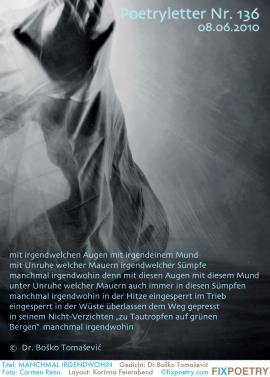 Poetryletter 136, Bosko Tomasevic, Carmen Renn, Korinna Feierabend