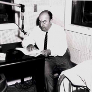 Pablo Neruda während einer Tonaufnahme 1966, Foto: Wikipedia