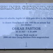 Oskar Pastior, Gedenktafel, Quelle Wikipedia