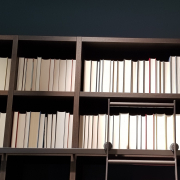 My white male bookshelf steht in einem Möbelladen in Hamburg, Foto: Julietta Fix