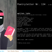 Poetryletter 134, Mischa Vetere, Bogatzki Inc, Korinna Feierabend